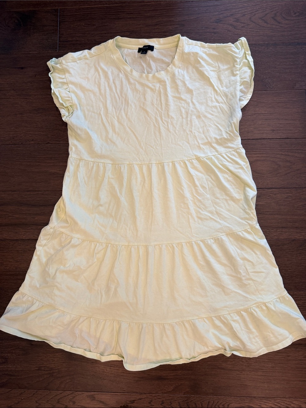 J. Crew Women’s Small Light Green Tiered Mini Short Sleeve Dress - C1-143
